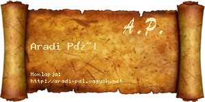 Aradi Pál névjegykártya