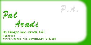 pal aradi business card