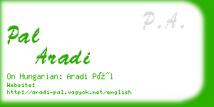 pal aradi business card